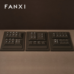 FANXI luxury Brown Microfiber jewellery ring display