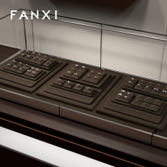 FANXI luxury Brown Microfiber jewellery ring display