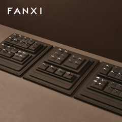 FANXI luxury Brown Microfiber jewellery ring display