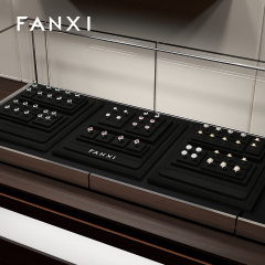 FANXI wholesale Black Microfiber jewellery ring display