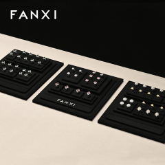 FANXI wholesale Black Microfiber jewellery ring display