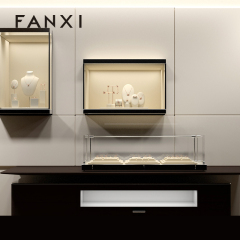 FANXI custom Beige Microfiber jewellery ring display