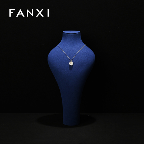 FANXI new arrival blue Microfiber necklace displays