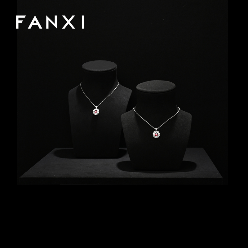 FANXI wholesale beige Microfiber jewelry display busts