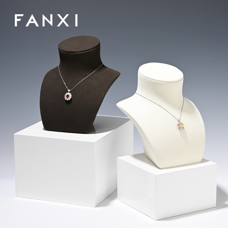 FANXI wholesale beige Microfiber jewelry display busts