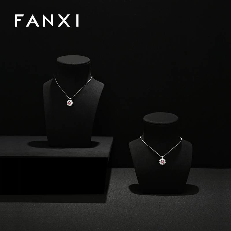 FANXI wholesale beige Microfiber jewelry display busts