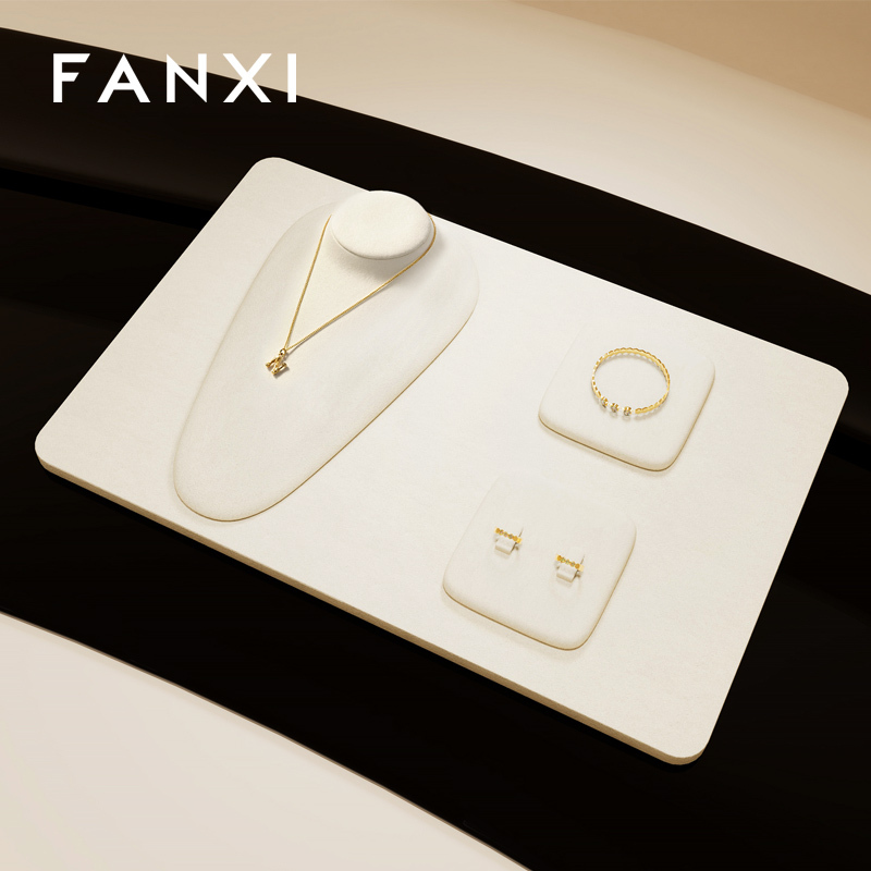 FANXI custom white Microfiber mannequin jewelry display