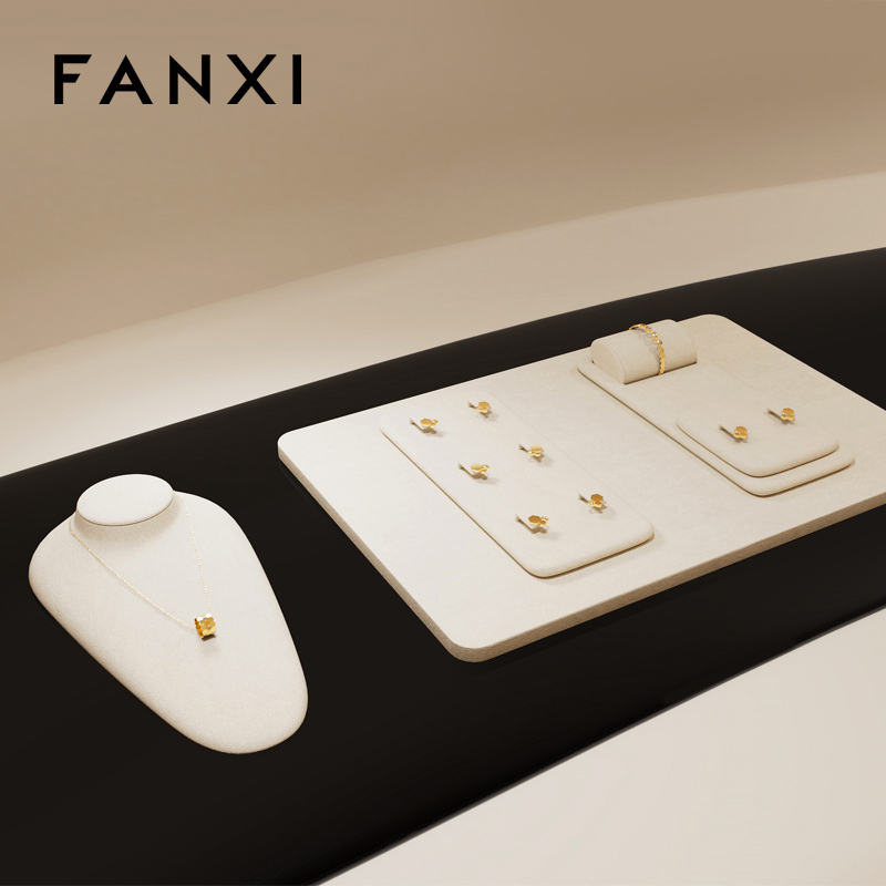 FANXI custom white Microfiber mannequin jewelry display