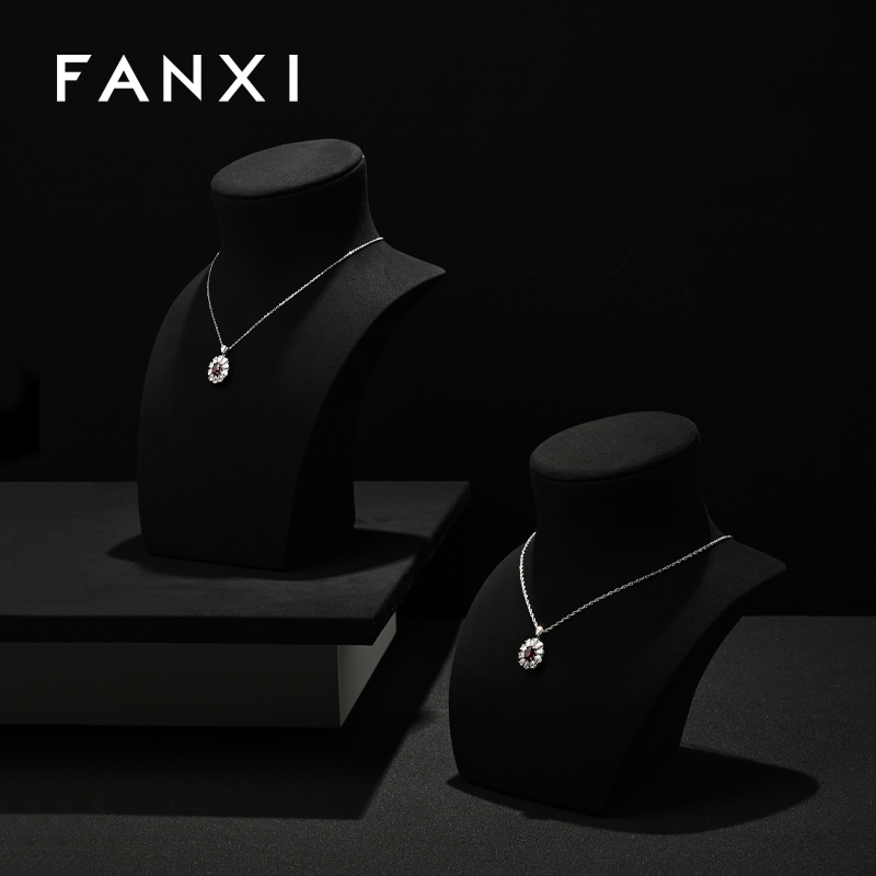 FANXI wholesale beige Microfiber jewelry display busts