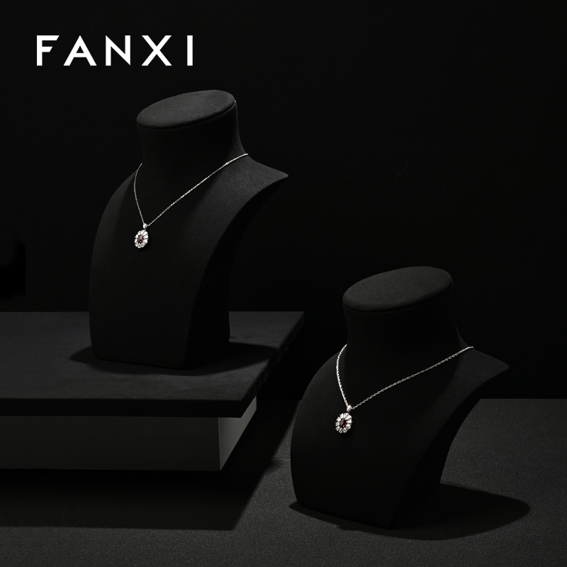 FANXI wholesale beige Microfiber jewelry display busts