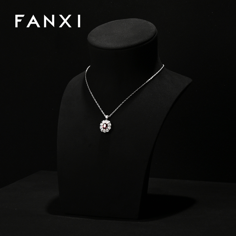 FANXI wholesale beige Microfiber jewelry display busts