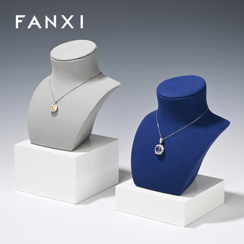 FANXI wholesale beige Microfiber jewelry display busts