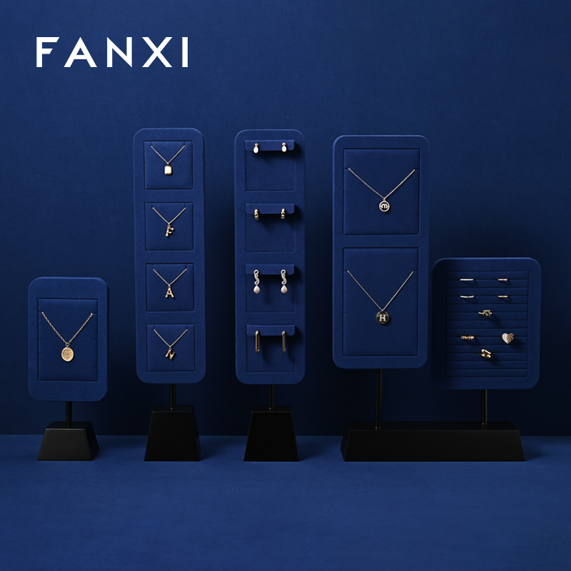 FANXI fashion Blue and Black Baking paint jewelry holder