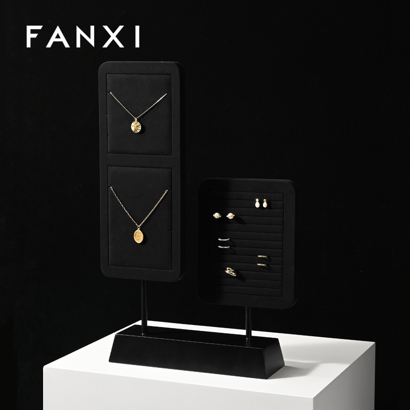 FANXI wholesale Black Microfiber baking paint Jewelry Rack