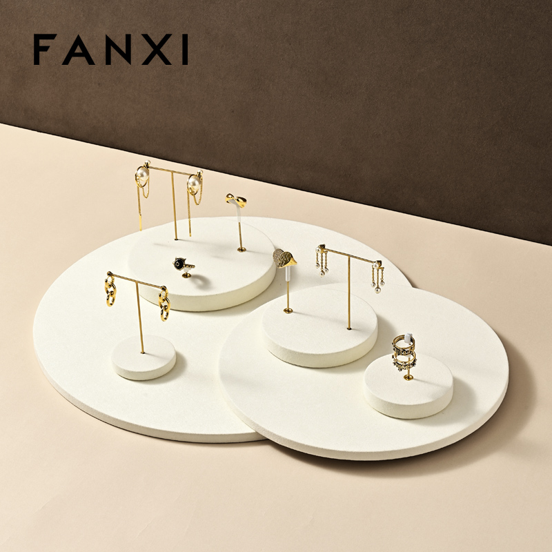FANXI high end Beige Microfiber Jewelry display set