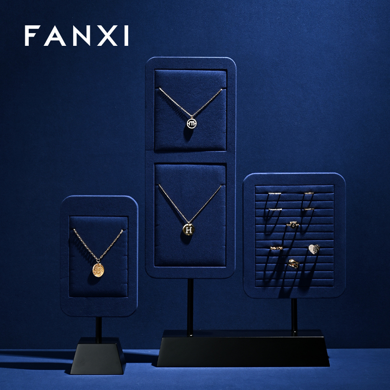 FANXI fashion Blue and Black Baking paint jewelry holder