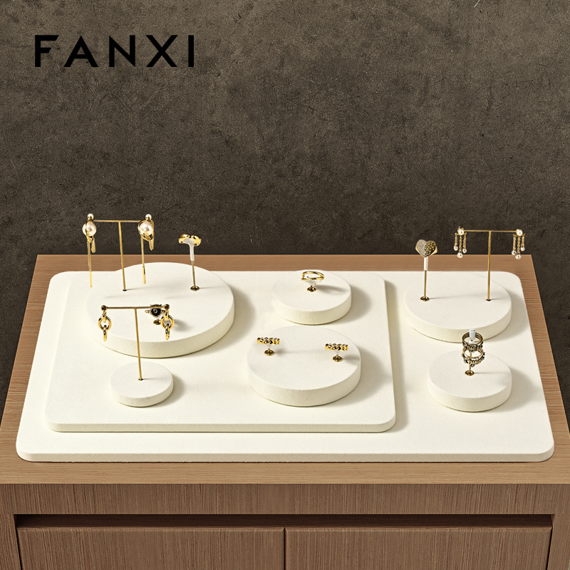 FANXI high end Beige Microfiber Jewelry display set