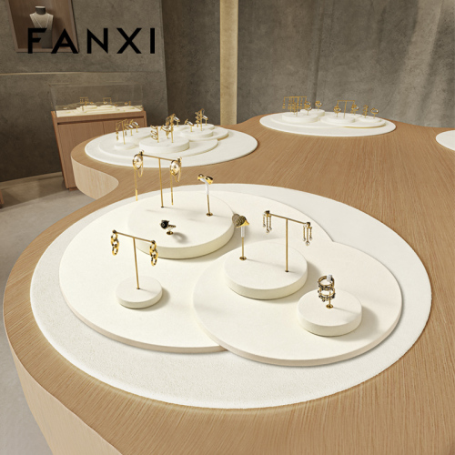 FANXI high end Beige Microfiber Jewelry display set