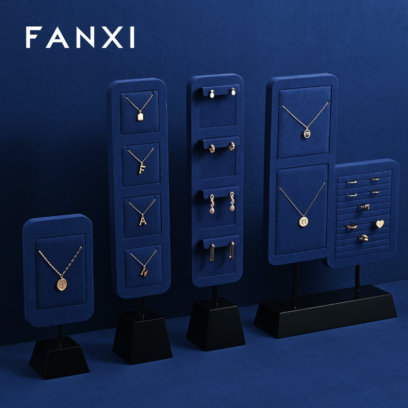 FANXI fashion Blue and Black Baking paint jewelry holder