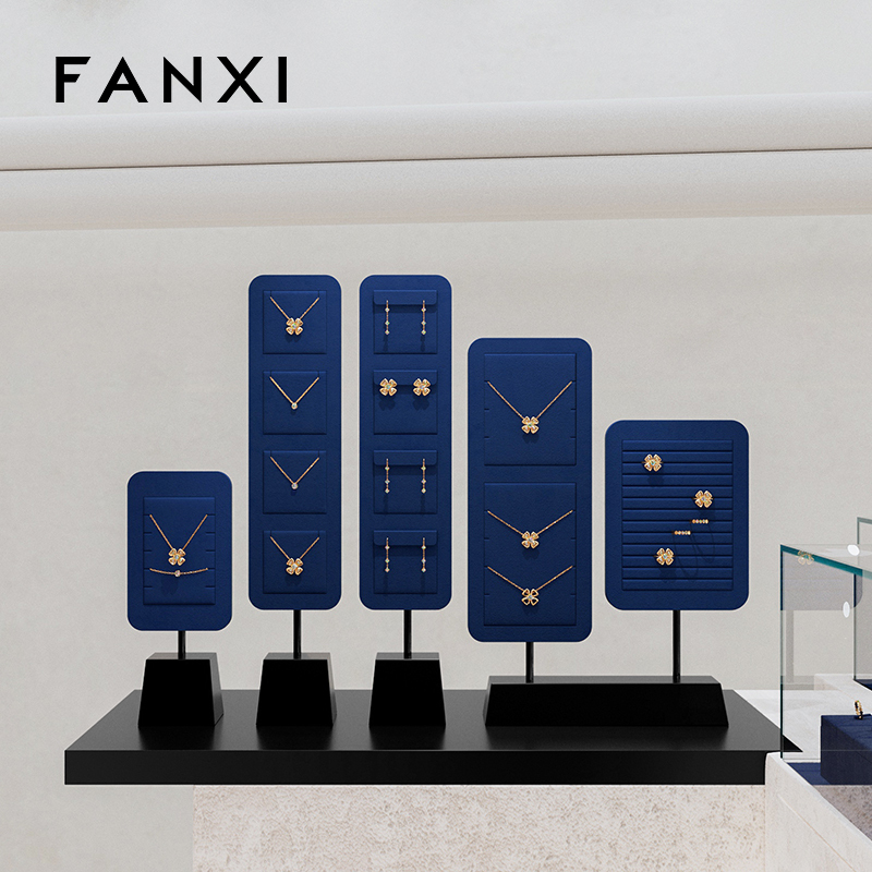 FANXI fashion Blue and Black Baking paint jewelry holder