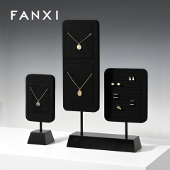 FANXI wholesale Black Microfiber baking paint Jewelry Rack
