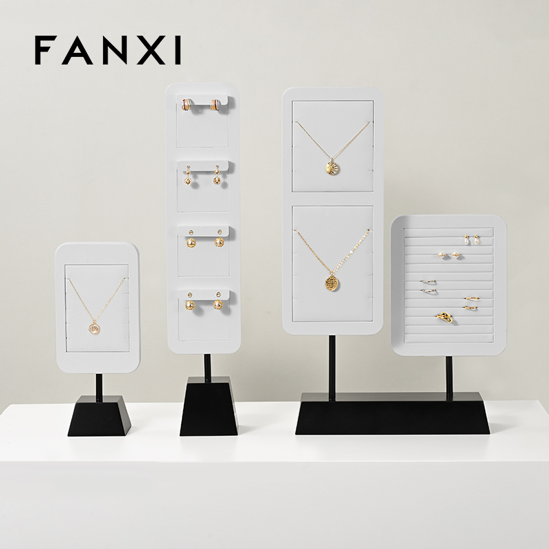 FANXI high quality Black and White leather Jewelry display stand