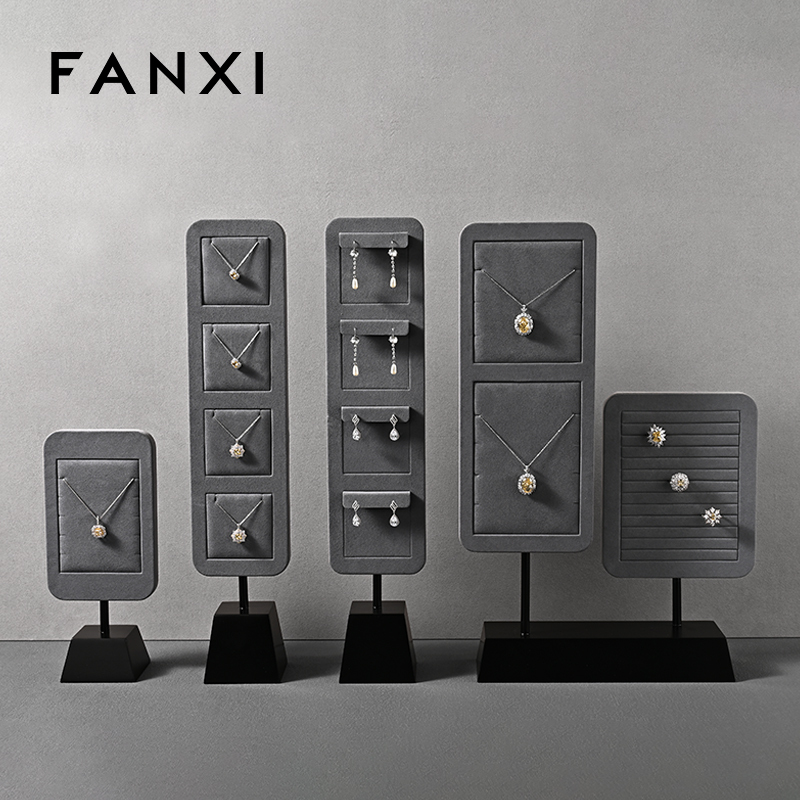 FANXI hot sale Dark grey Baking paint Jewelry display stand