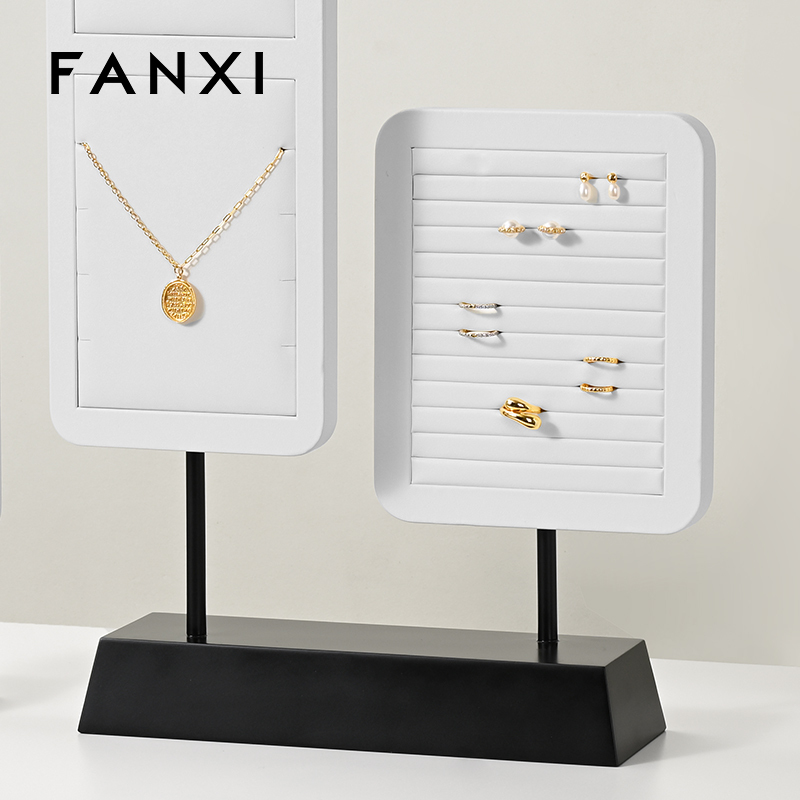 FANXI high quality Black and White leather Jewelry display stand