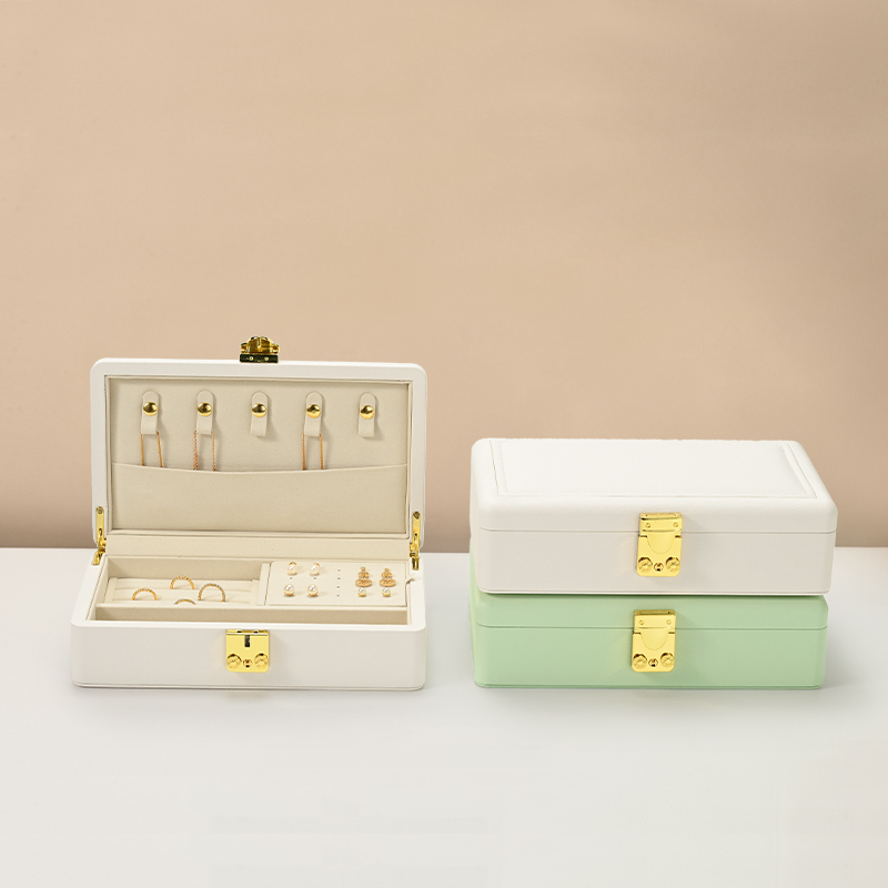 FANXI wholesale Green PU leather Microfiber Jewelry box