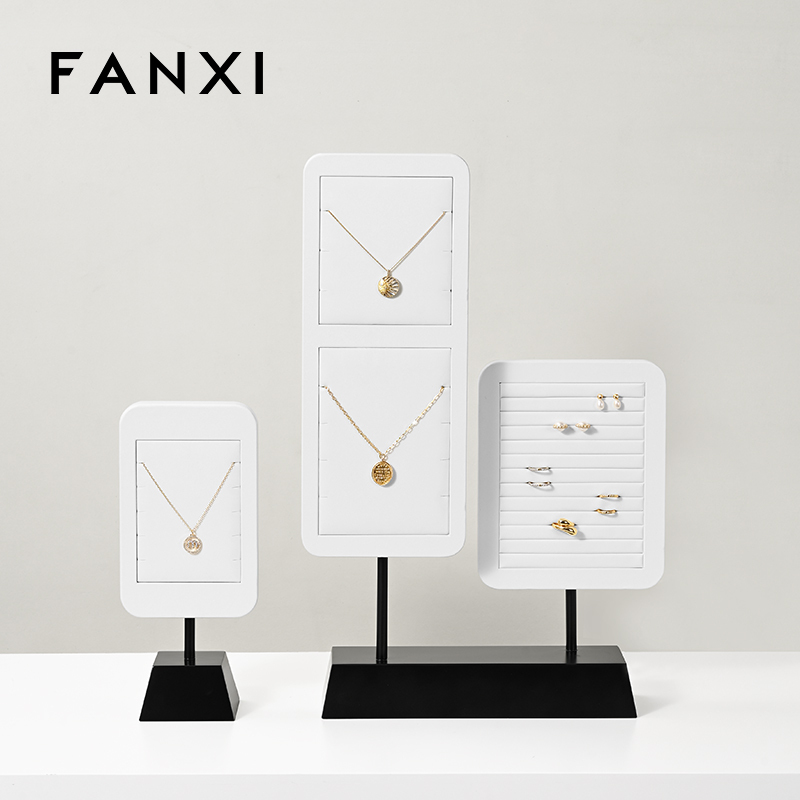 FANXI high quality Black and White leather Jewelry display stand