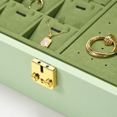 FANXI wholesale Green PU leather Microfiber Jewelry box