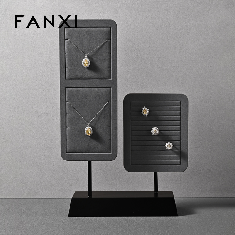 FANXI hot sale Dark grey Baking paint Jewelry display stand