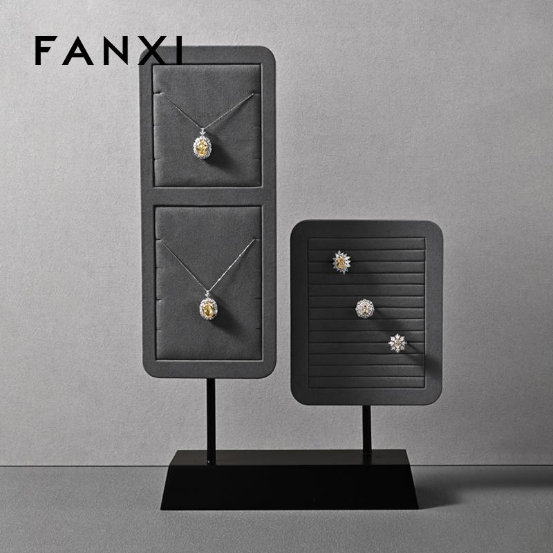 FANXI hot sale Dark grey Baking paint Jewelry display stand