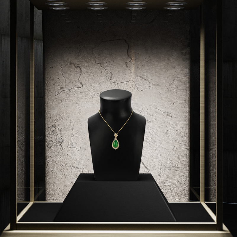 FANXI luxury leather and microfiber necklace display bust display stands