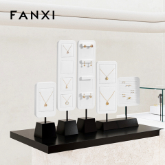 FANXI high quality Black and White leather Jewelry display stand