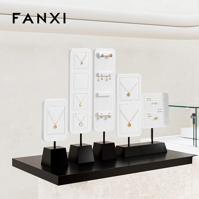 FANXI high quality Black and White leather Jewelry display stand