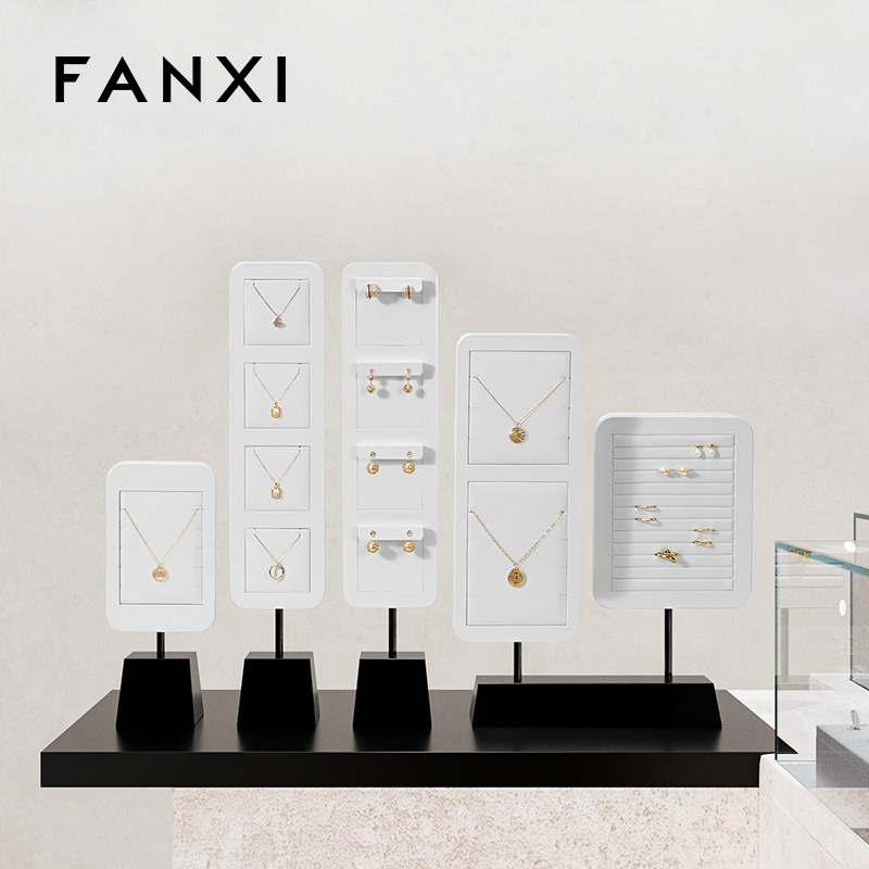 FANXI high quality Black and White leather Jewelry display stand