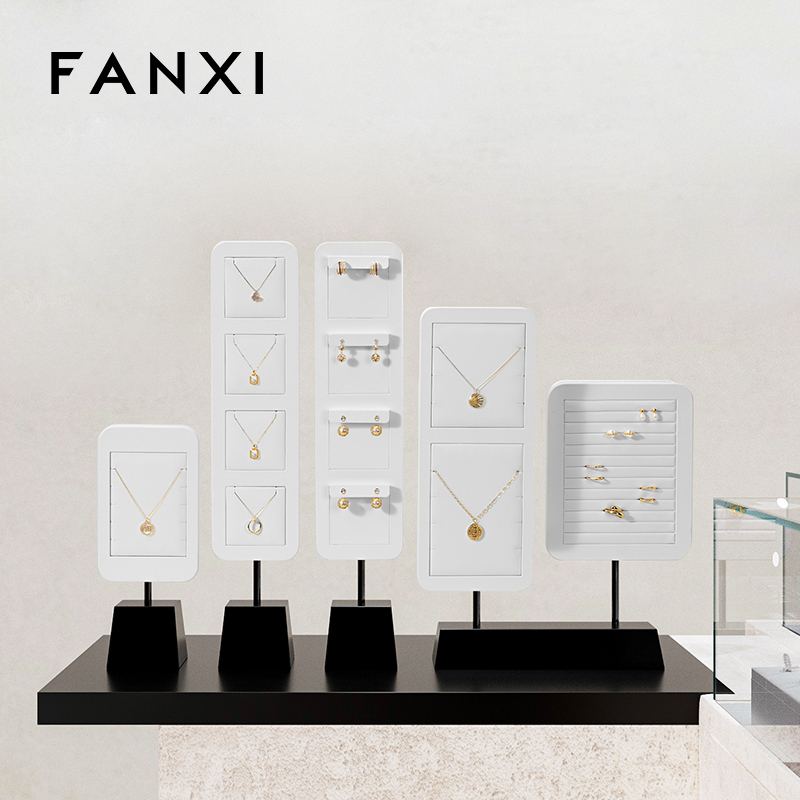 FANXI high quality Black and White leather Jewelry display stand