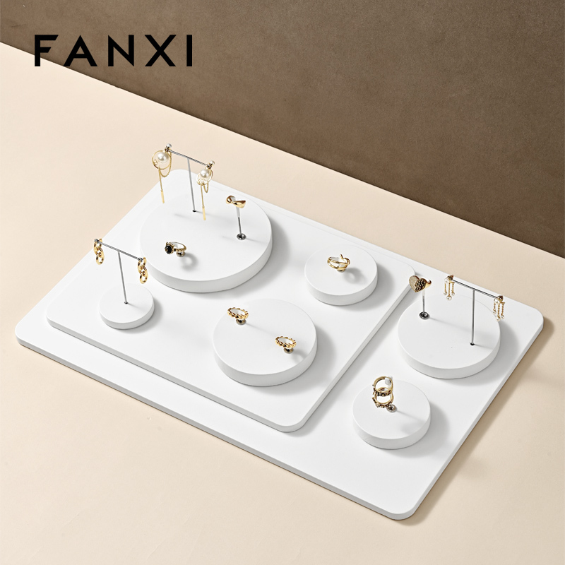 FANXI wholesale White leather luxury jewellery display