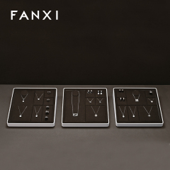FANXI luxury coffee MDF Baking paint jewelry display