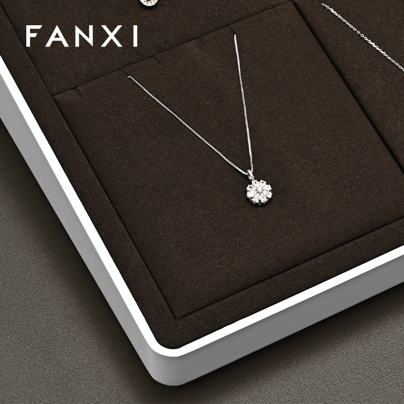 FANXI luxury coffee MDF Baking paint jewelry display
