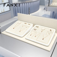 FANXI fashion Beige Microfiber MDF Baking paint jewelry display