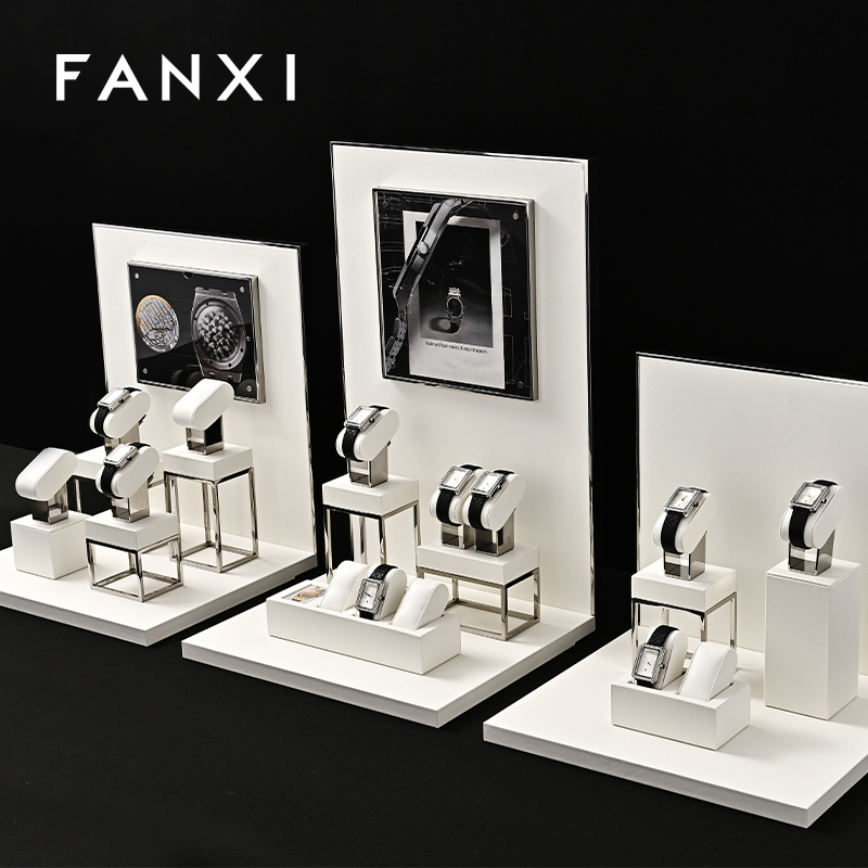 FANXI hot sale Mirror silver leather Metal watch packaging