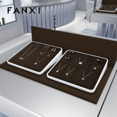 FANXI luxury coffee MDF Baking paint jewelry display