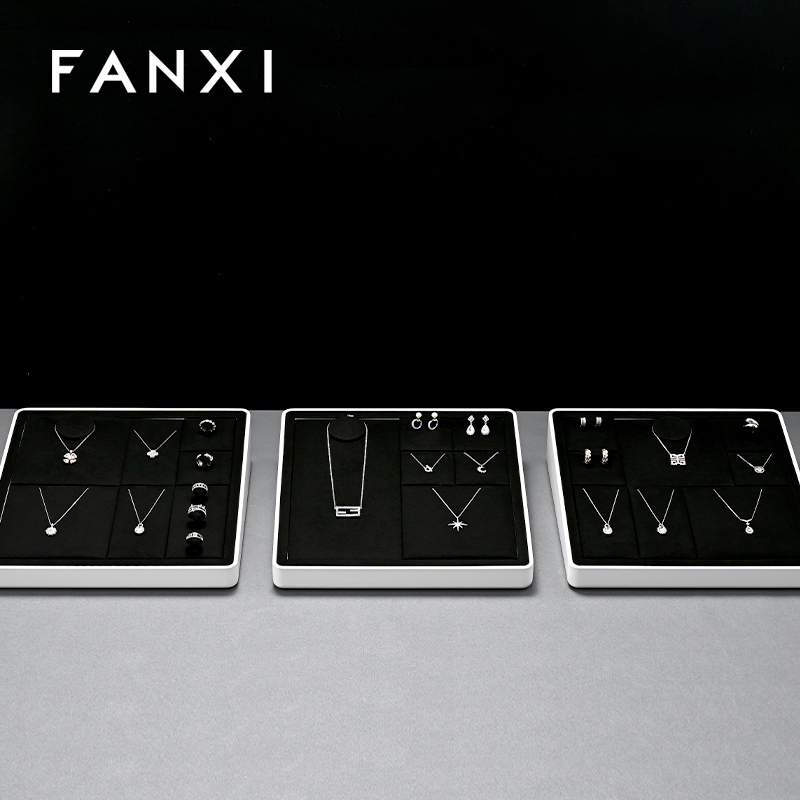 FANXI high end Baking paint Black Jewelry display set series