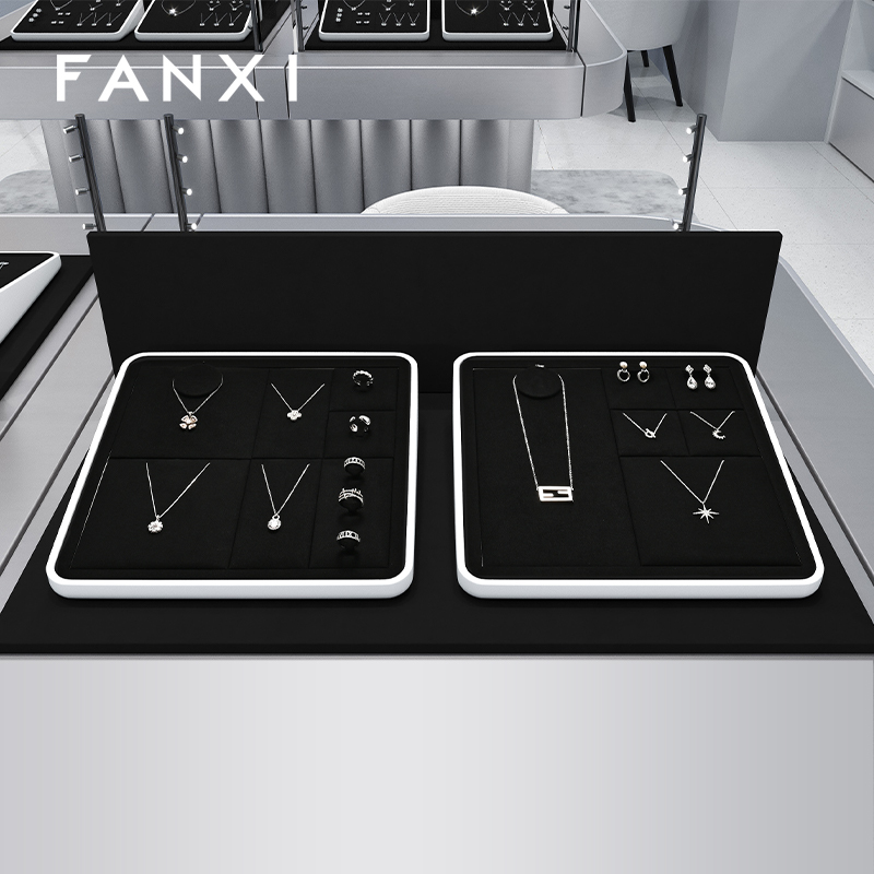 FANXI high end Baking paint Black Jewelry display set series