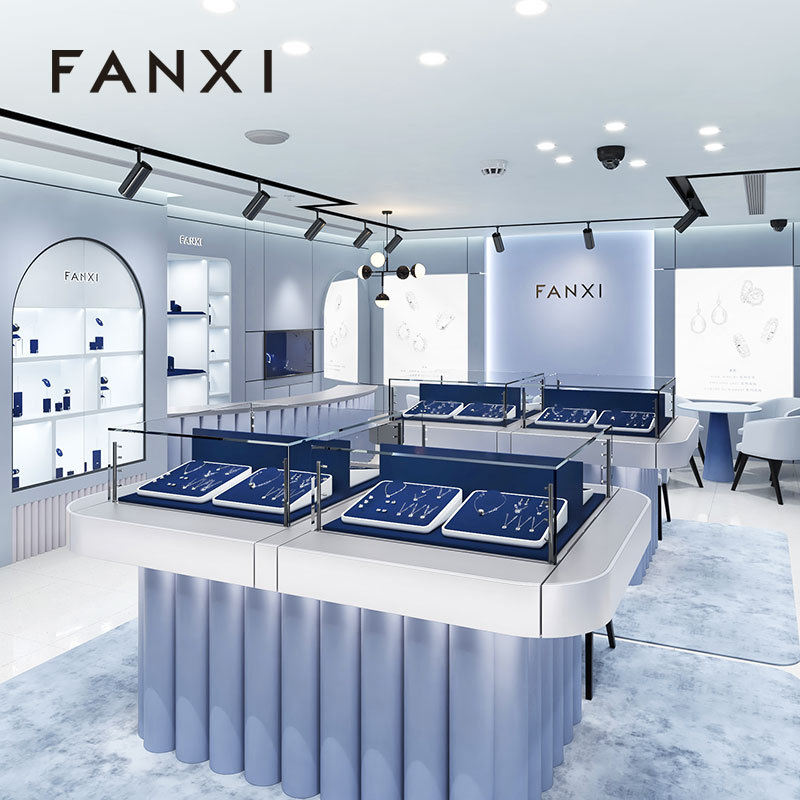 FANXI luxury Blue MDF Baking paint Jewelry combination set