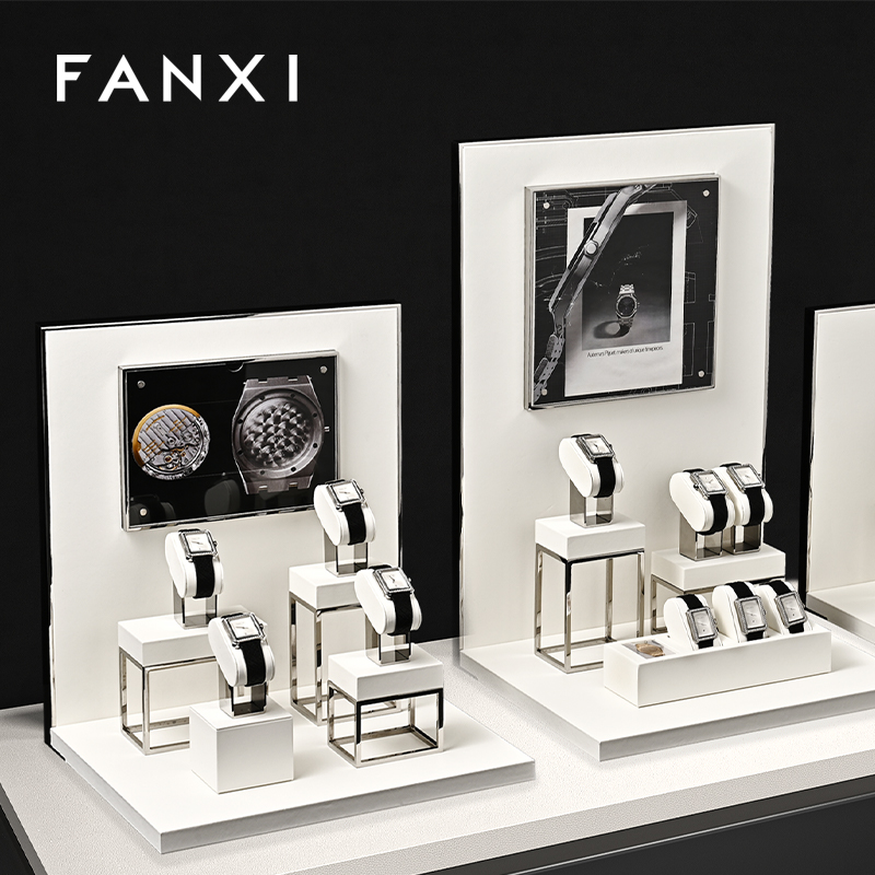 FANXI hot sale Mirror silver leather Metal watch packaging