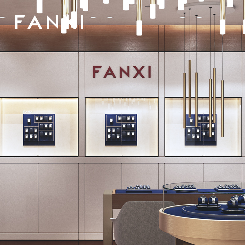 FANXI hot sale Blue Leather metal Watch display set