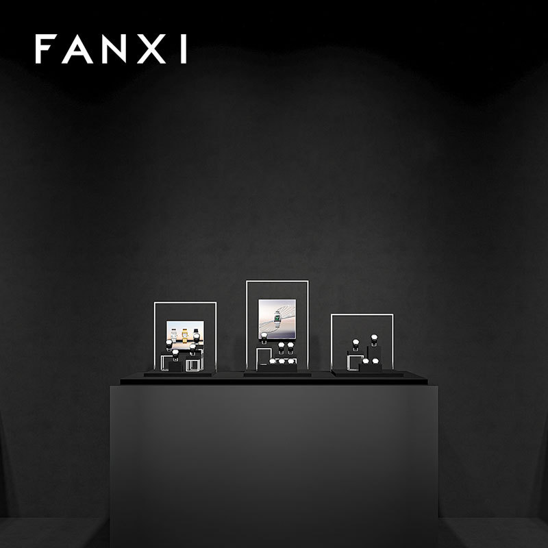 FANXI new arrival Black and Mirror Silver Watch combination set